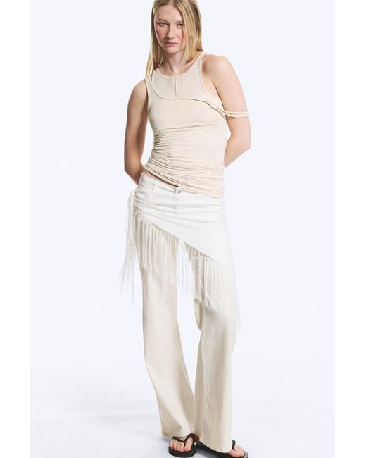 Weekday White Fringe Waist Scarf