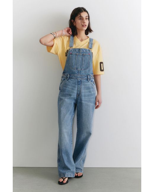 Monki Blue Classic Cotton Denim Dungarees