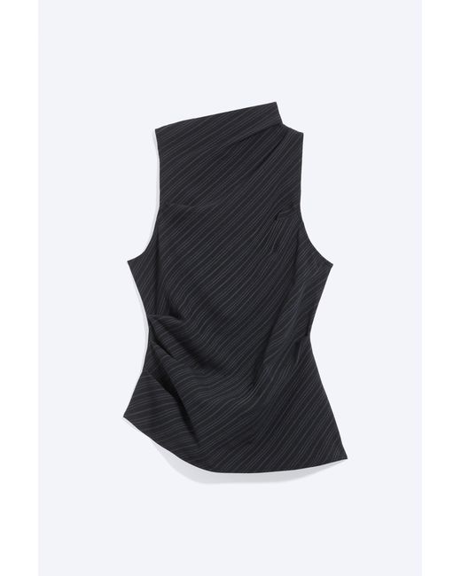 Weekday Blue Asymmetric Sleeveless Suiting Top