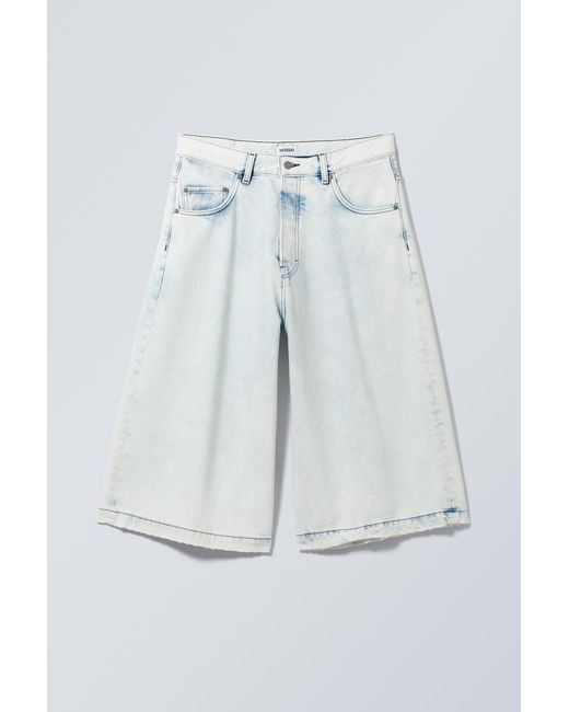 Weekday Blue Baggy Ankle Length Denim Shorts for men