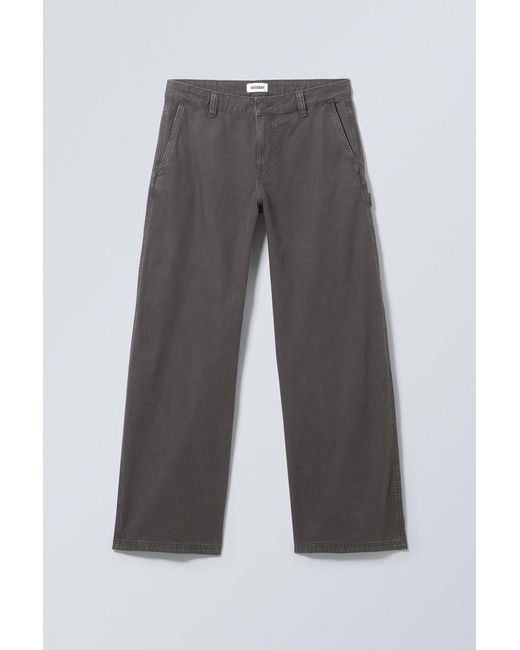 Weekday Gray Loose Carpenter Canvas Trousers