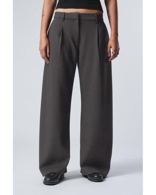 Weekday Gray Wide Pleated Trousers