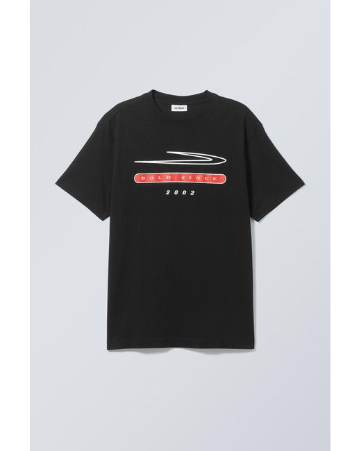 Weekday Black Oversized Graphic Printed T-shirt for men