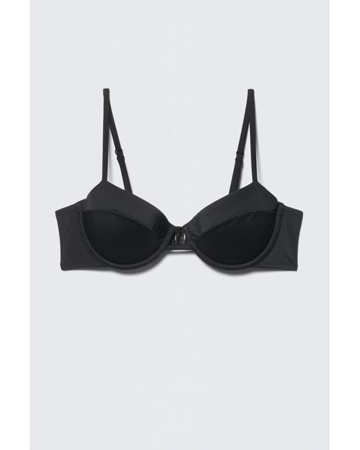 Monki Black Underwired Padded Bikini Top