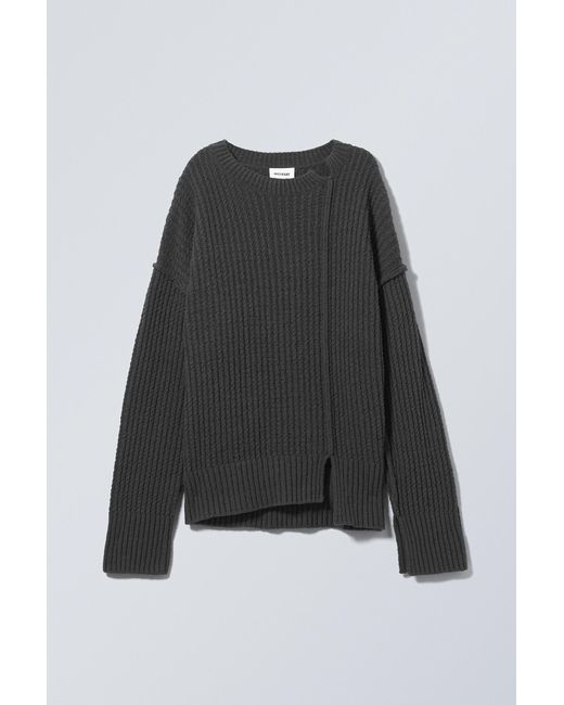 Weekday Black Rey Oversize Asymmetric Sweater