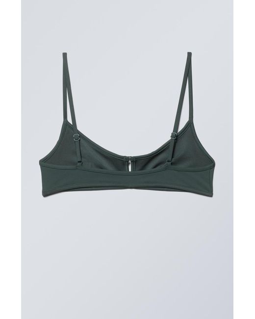 Weekday Black Front Buckle Bikini Top