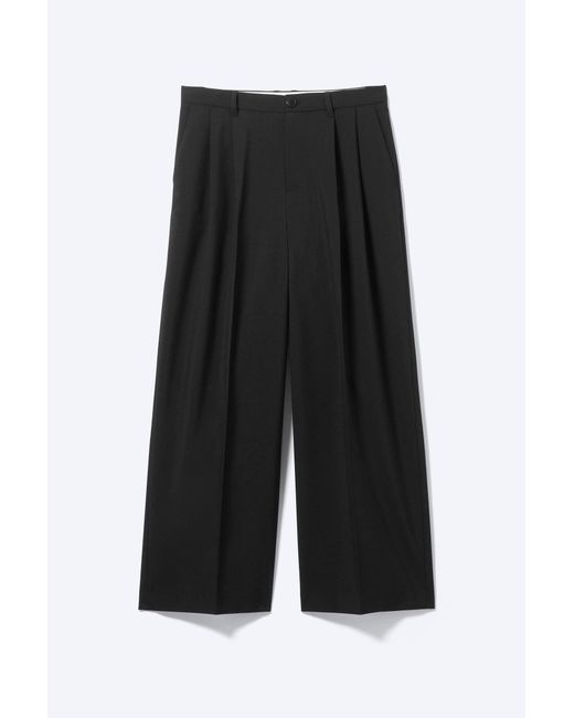 Weekday Black Nate Regular Waist Baggy Straight Trousers