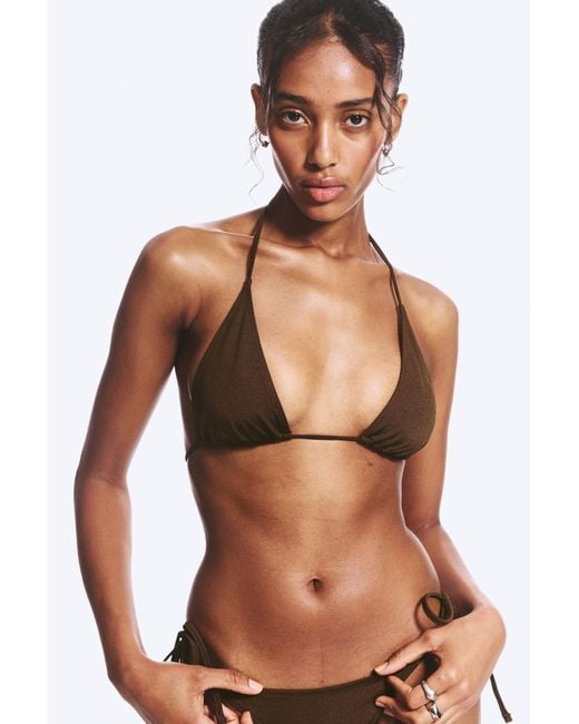 Weekday Brown Strappy Triangle Bikini Top