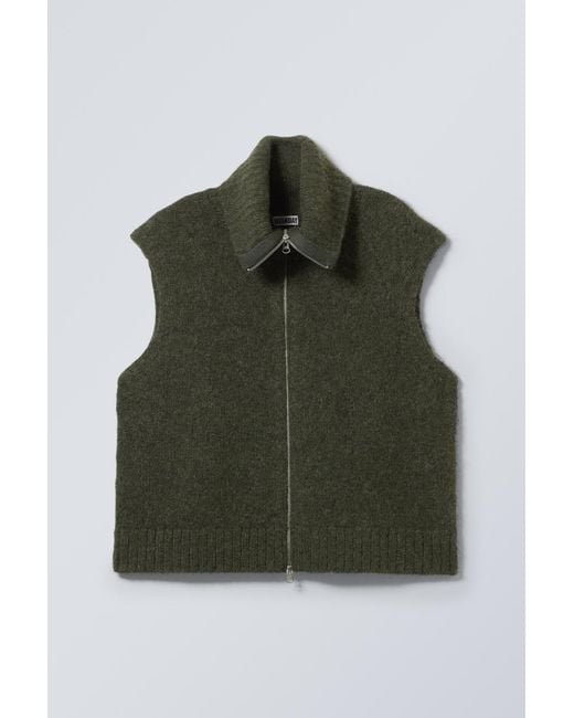 Weekday Black Gestrickte Zip-Weste
