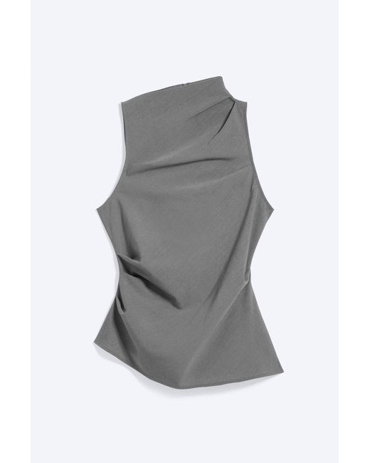 Weekday Gray Asymmetric Sleeveless Suiting Top
