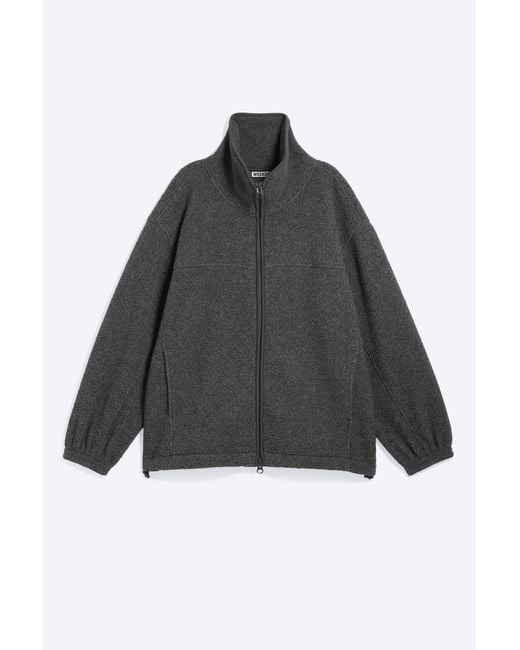Weekday Black Funnel Neck Pile Jacket