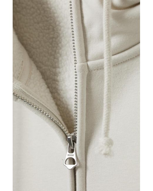 Weekday Fleece-Kapuzenpullover Mit Reißverschluss Hassan in White für Herren