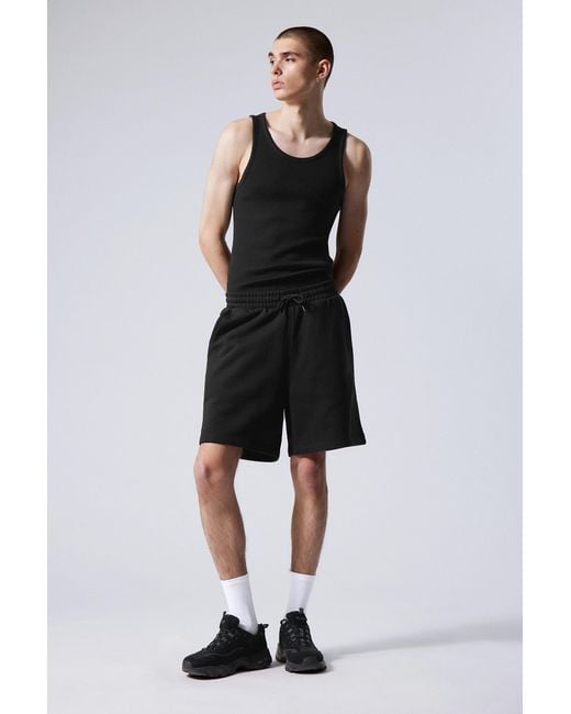 Weekday Black Relaxed Terry Shorts for men