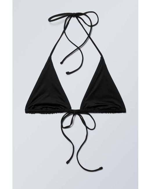 Weekday Black Strappy Triangle Bikini Top