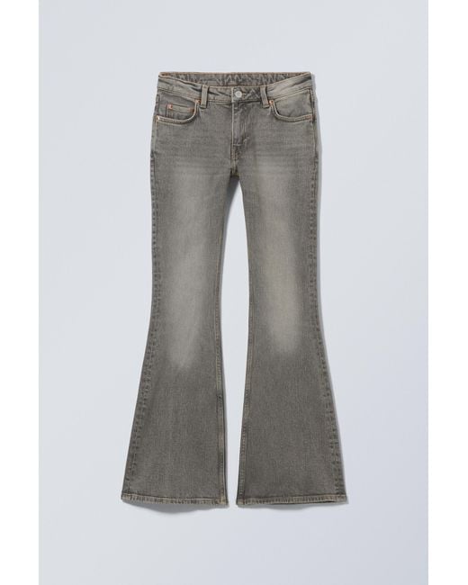 Weekday Gray Flame Low Rise Slim Flared Leg Jeans