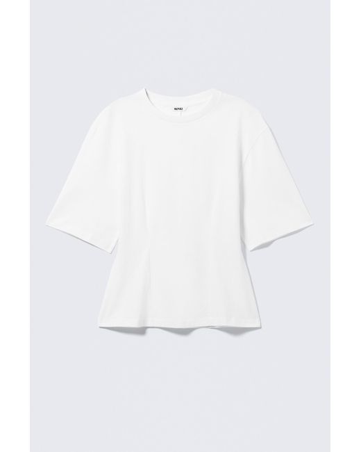 Monki White Fitted Dart Detail T-Shirt