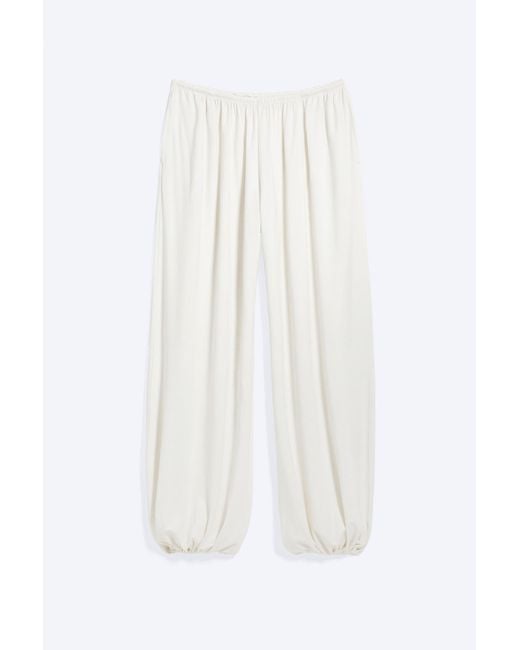 Weekday White Soft Mid-Rise Balloon Trousers