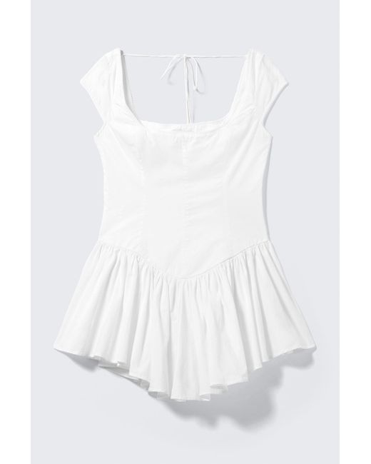 Monki White Fit And Flare Mini Dress