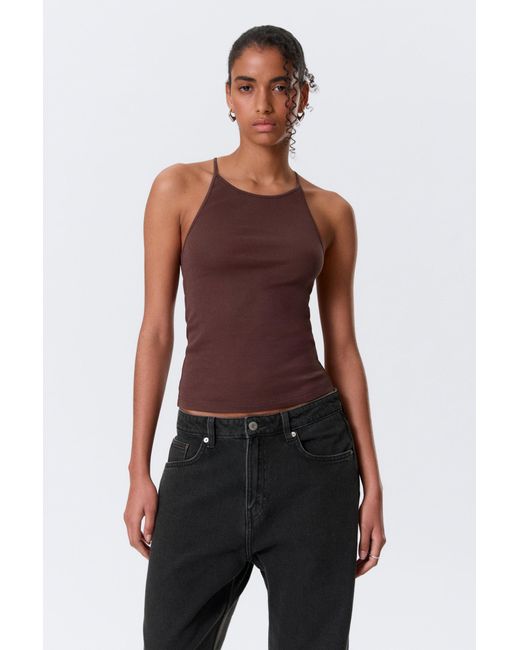 Weekday Red Slim Racerback Tank Top