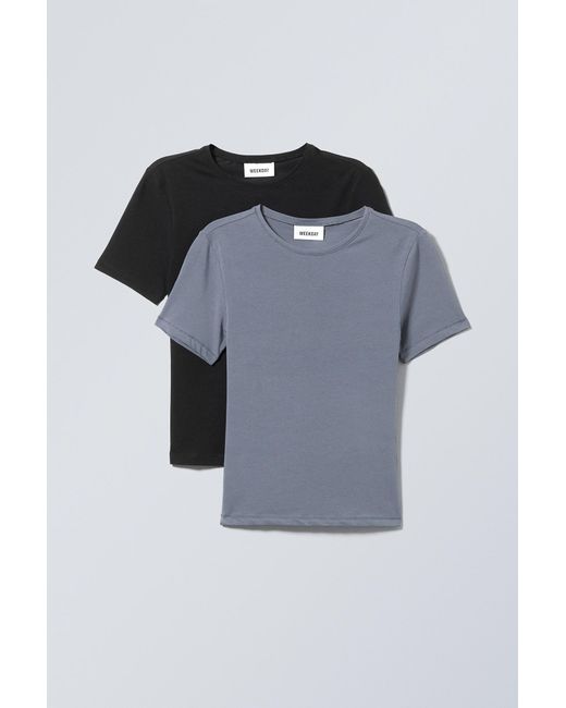 Weekday Black 2-pack Slim Fitted T-shirt