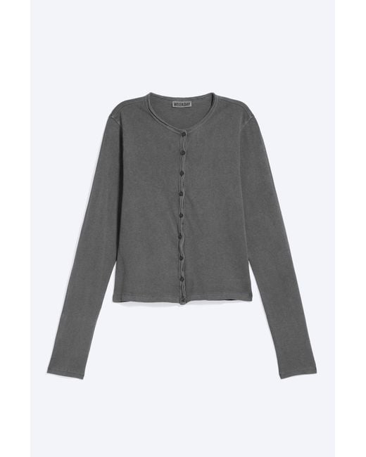Weekday Black Slim Jersey Cardigan