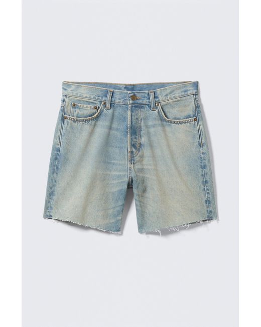 Weekday Blue Space Relaxed Mid-Thigh Denim Shorts for men