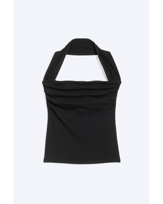 Weekday Black Square Neck Halter Top