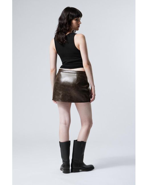 Weekday Multicolor Pam Faux Leather Mini Skirt