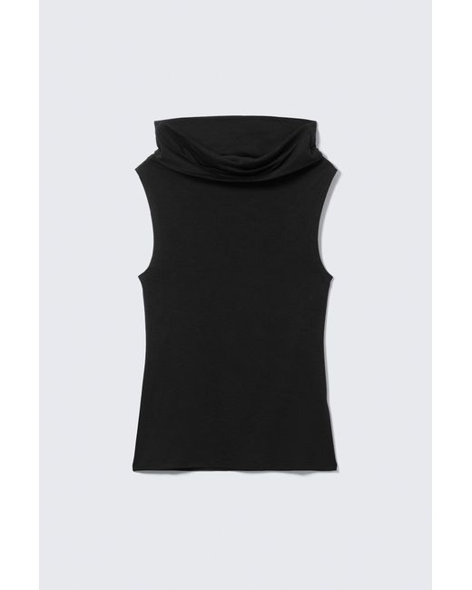 Weekday Black Sleeveless Funnel Neck Top