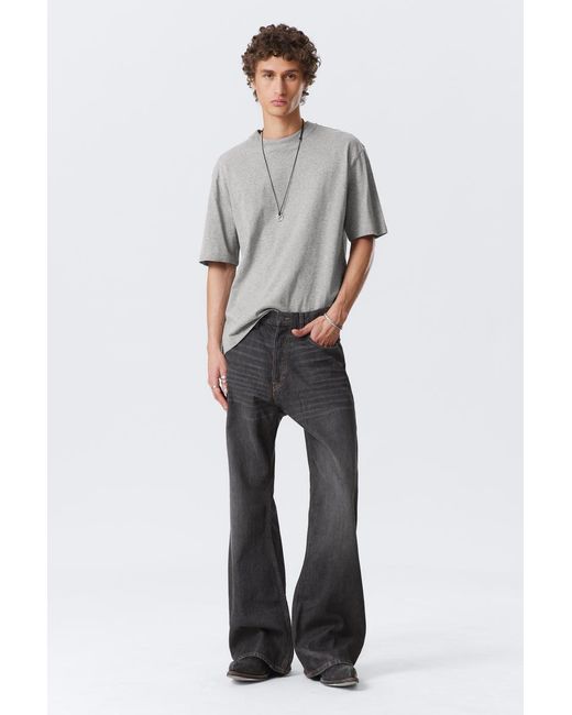 Weekday Black Time Loose Bootcut Leg Jeans for men