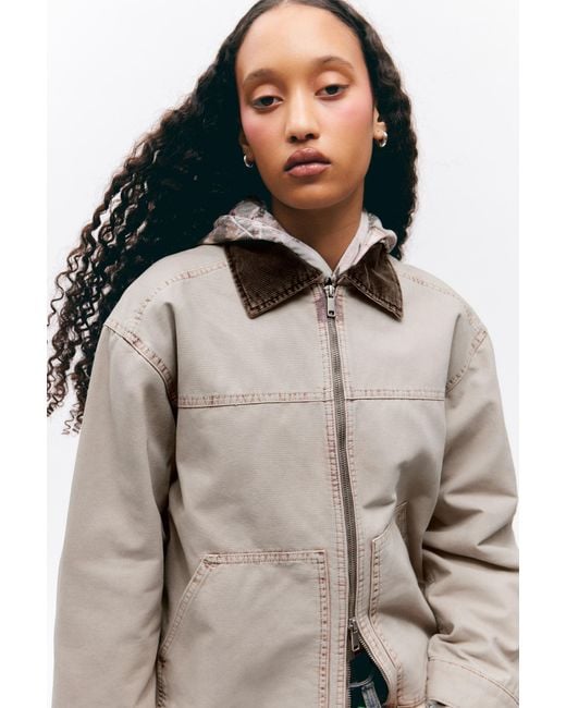 Weekday Natural Padded Cotton Canvas Jacket