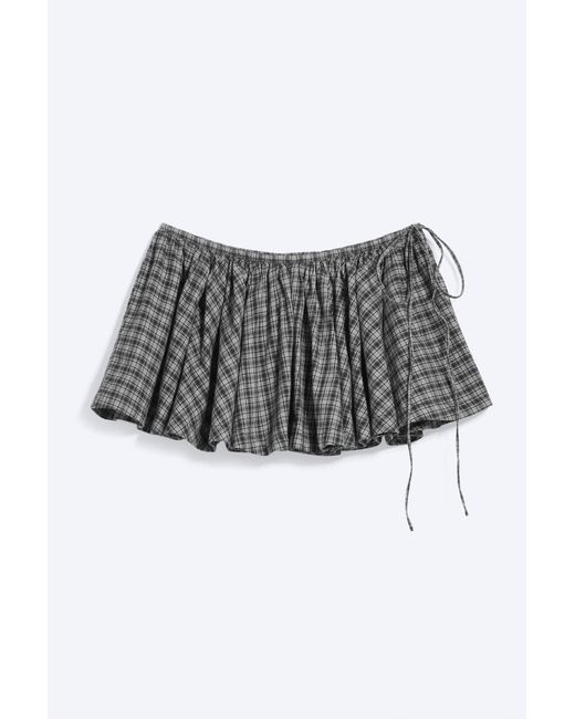 Weekday Gray Drawstring Mini Skirt