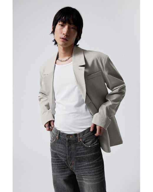 Weekday Gray Oversized Single Breasted Blazer for men