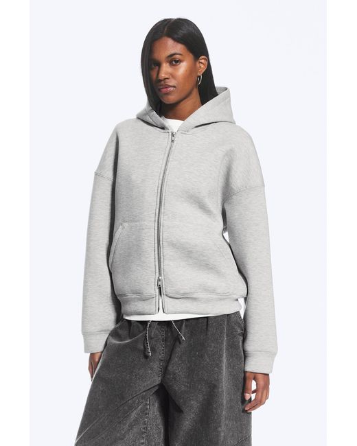 Weekday Blue Oversized Scuba Zip-Hoodie
