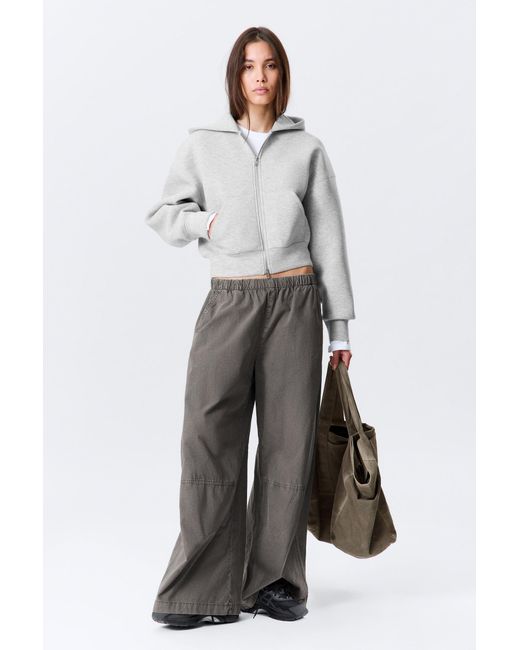 Weekday Gray Danni Scuba Zip Hoodie