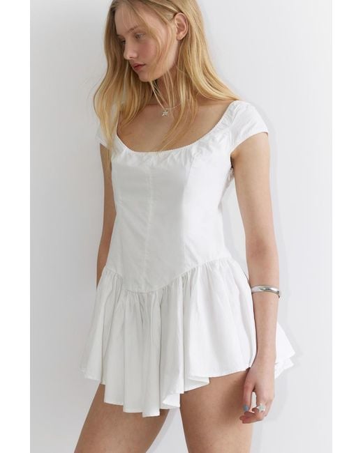 Monki White Fit-And-Flare-Minikleid