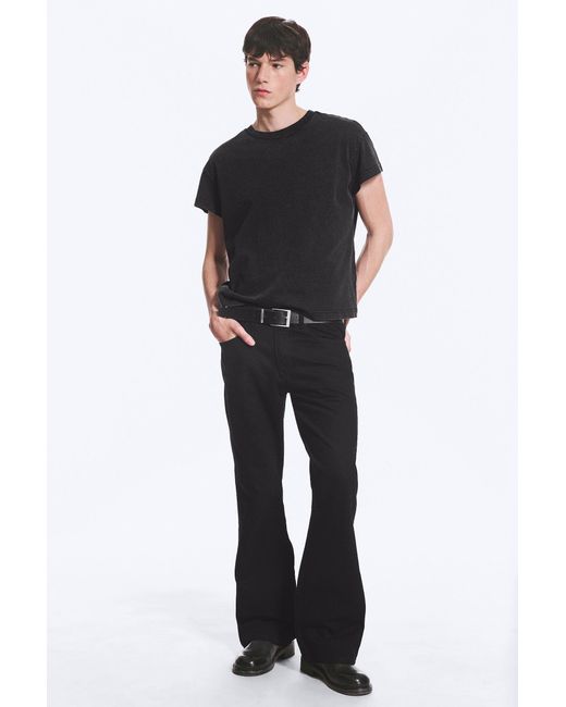 Weekday Black Mercury Mid Rise Relaxed Bootcut Jeans for men