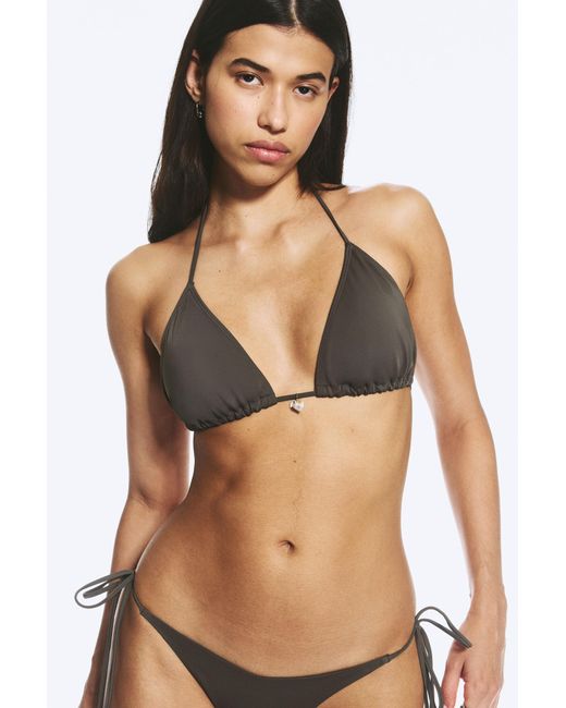 Weekday Brown Shell Triangle Bikini Top
