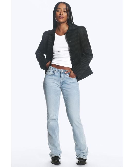 Weekday Blue Tension Mid Rise Slim Bootcut Jeans