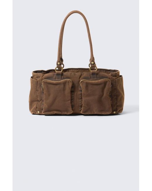 Weekday Brown Medium Shoulder Bag With Pockets