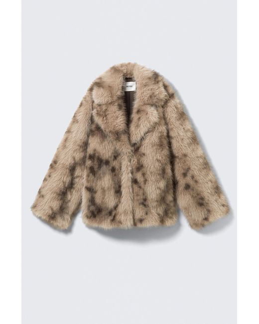 Monki Brown Faux Fur Jacket