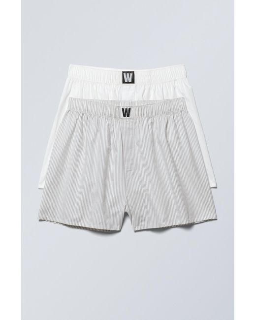 Weekday Gray 2-pack Logo Boxer Shorts for men