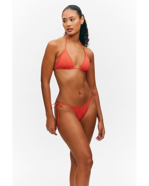 Monki Orange Geschnürtes Bikinihöschen