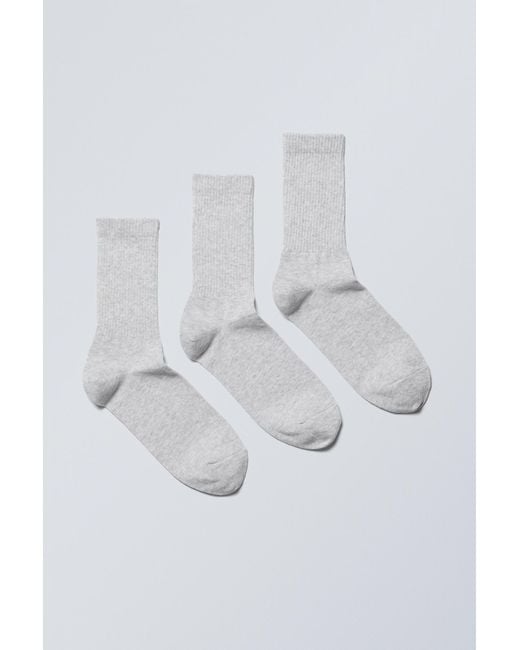 Weekday White 3-pack Sport Socks