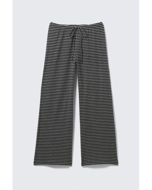 Weekday Black Wide-Leg Pull-On Lyocell Trousers