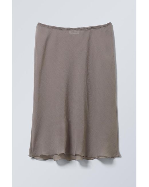Weekday Natural Knee-Length Pull-On Skirt