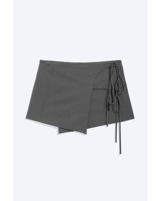 Weekday Black Strappy Mini Wrap Skirt