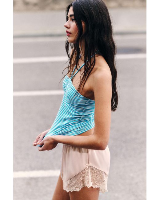 Monki Blue Halterneck Bandeau Top