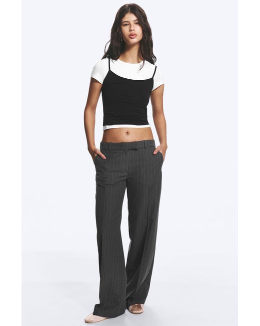 Monki Black Low Rise Suiting Trousers