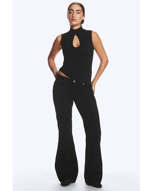 Weekday White Nova Low Rise Slim Bootcut Jeans